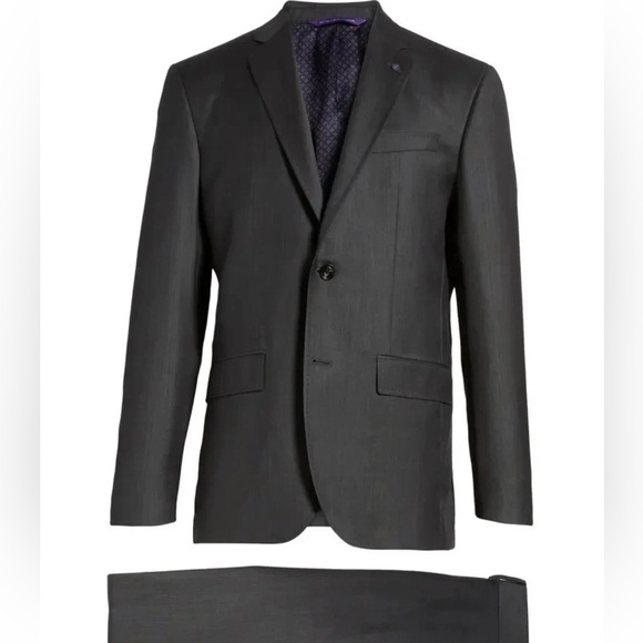 Ted Baker London Jay Trim Fit Solid Wool Suit
